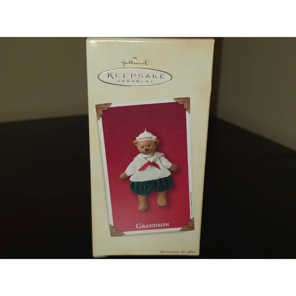 Hallmark Keepsake Ornament 2002 Grandson Sailor Teddy‎ Bear QX8666 Fabric Boxed
